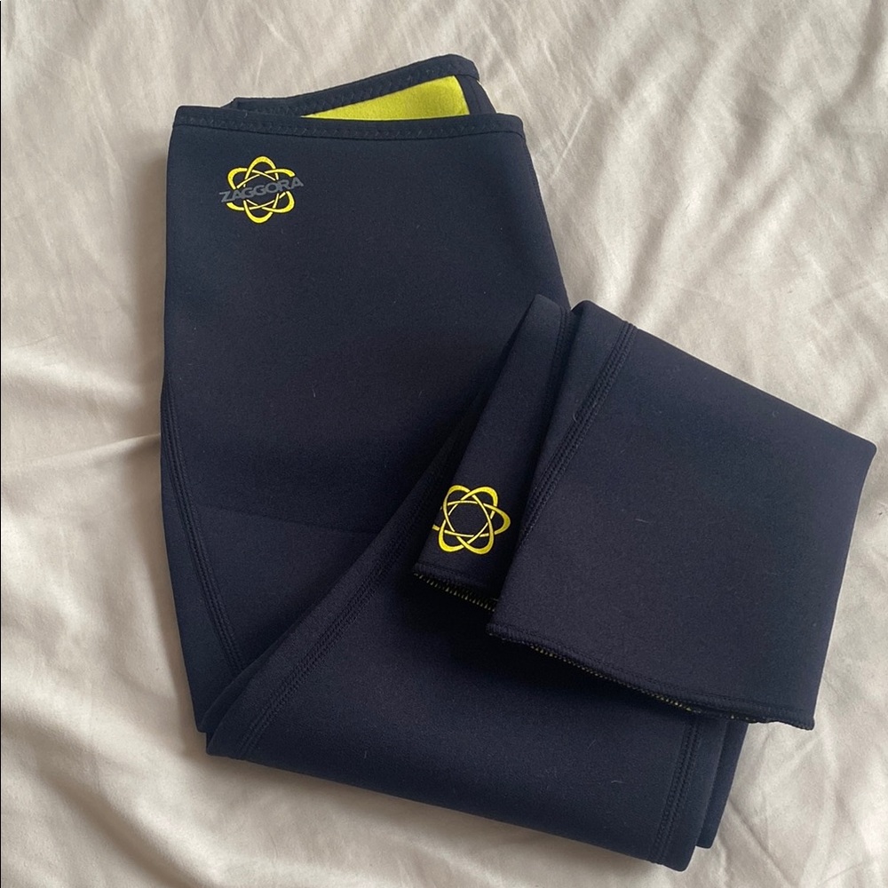 Black Neoprene Waist Trainer with Yellow Logo